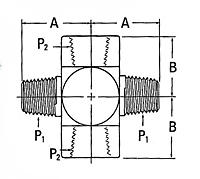 208006 External Pipe X Internal Pipe Cross